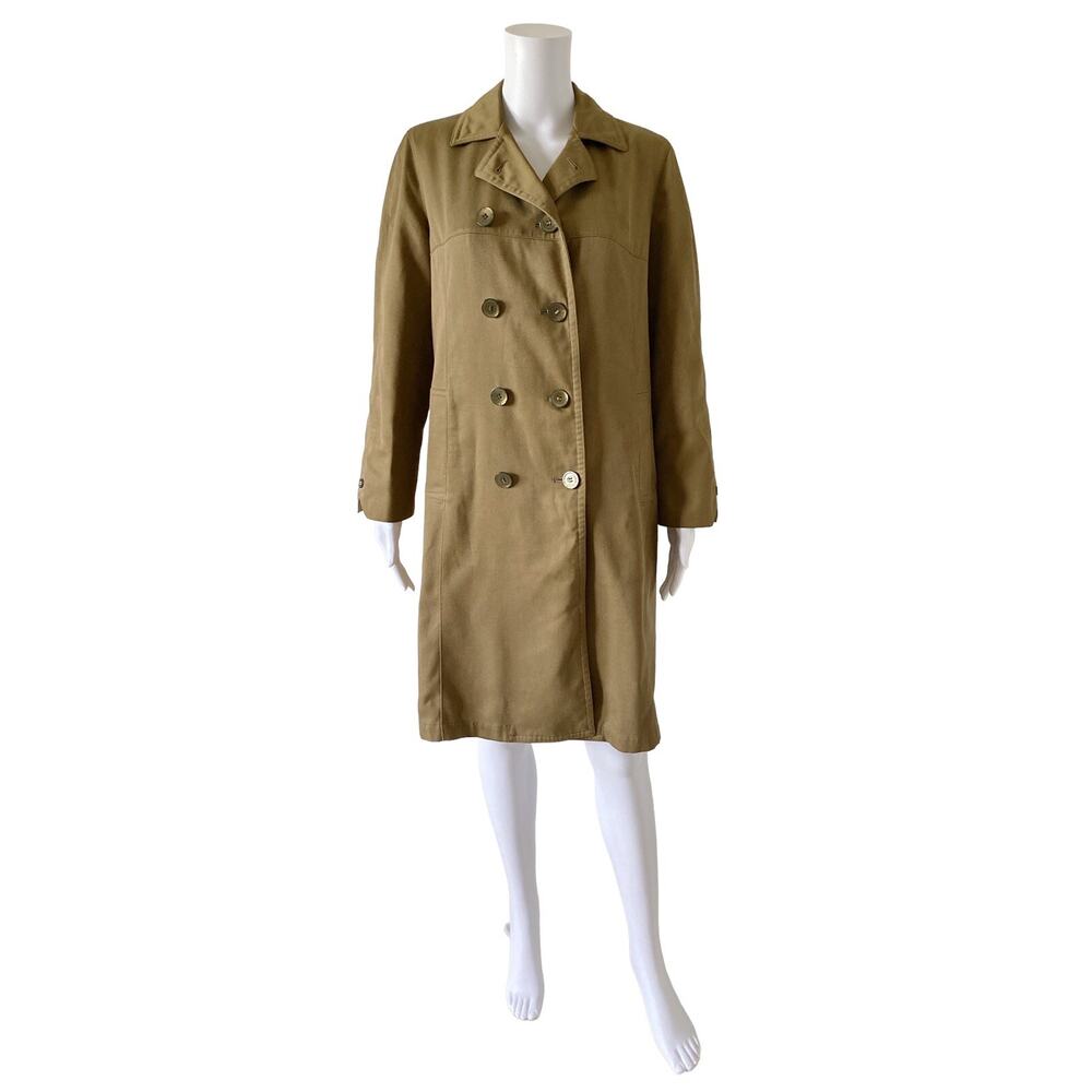 MISTY HARBOR Womens Size 12 Vintage Tan Boatswain Twill Trench Coat Jacket